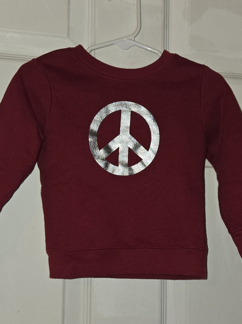 Garanimals Maroon Sweatshirt with Silver Peace Graphic